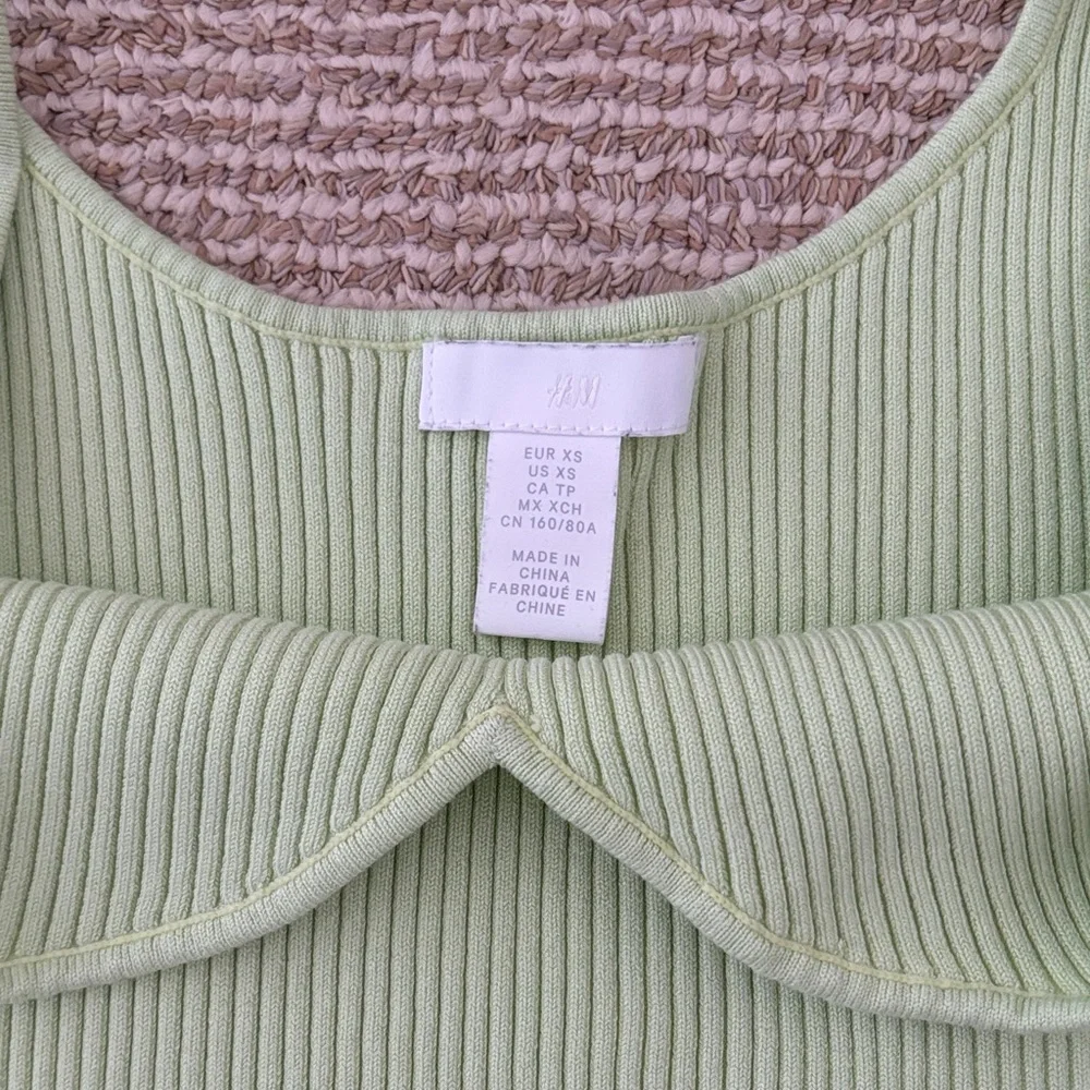 H&M Light Green Ribbed Tank Top - Picture 2 of 3